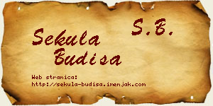 Sekula Budiša vizit kartica